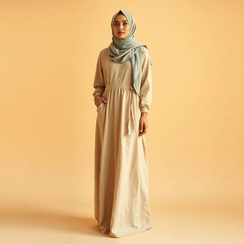 Neem London Linen Column Maxi Dress in sand and sage — Women maxi dresses on Emaanly